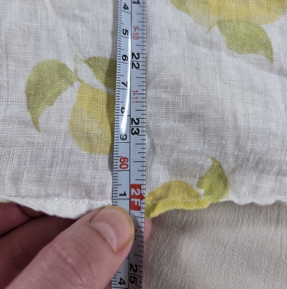 Garnet Hill Yellow Lemon Button-Up Linen T-Shirt Women Size 10 - Picture 8 of 8